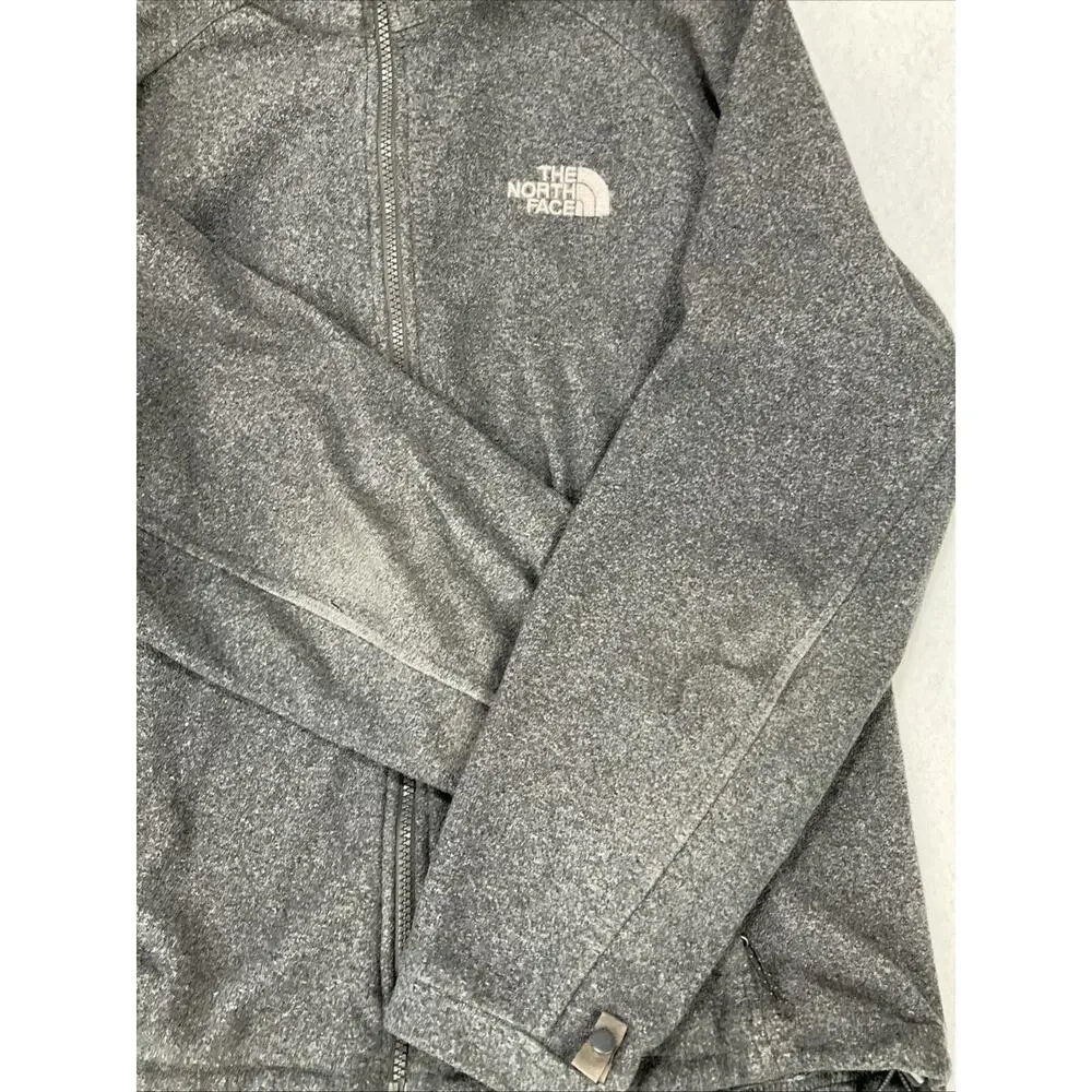Vintage The North Face Full Zip Grey Fleece Jacket Adjustable Gorpcore worn-in M